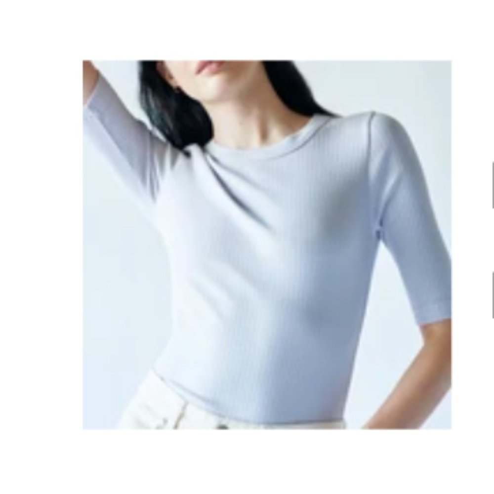 KOTN NWT Ribbed Fitted Crew in Burnished Lilac Women's Medium M Sustainable